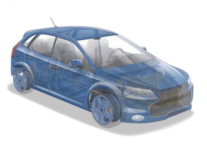 animation of the inside of a car